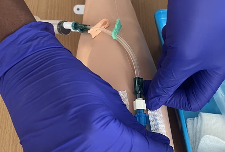 Image of nurse doing a cannulation